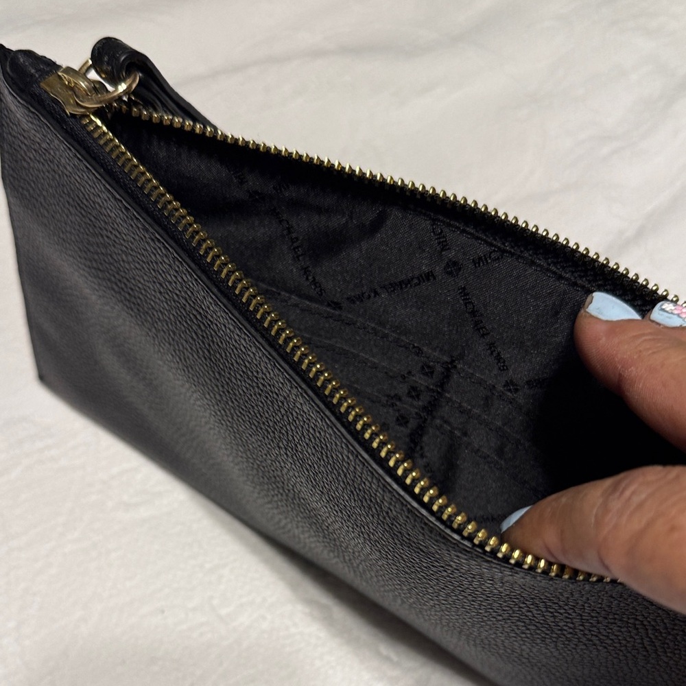 Michael Kors Black Pebbled Wristlet - Picture 4 of 4